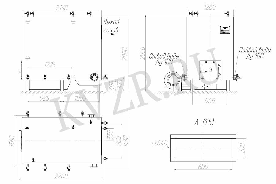 Котел КВр 0.7. Чертеж