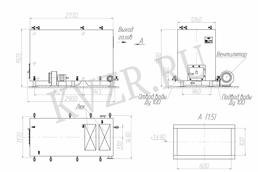 Котел КВр-1. Чертеж