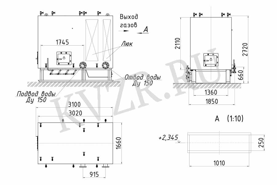 Котел КВр 2.2. Чертеж