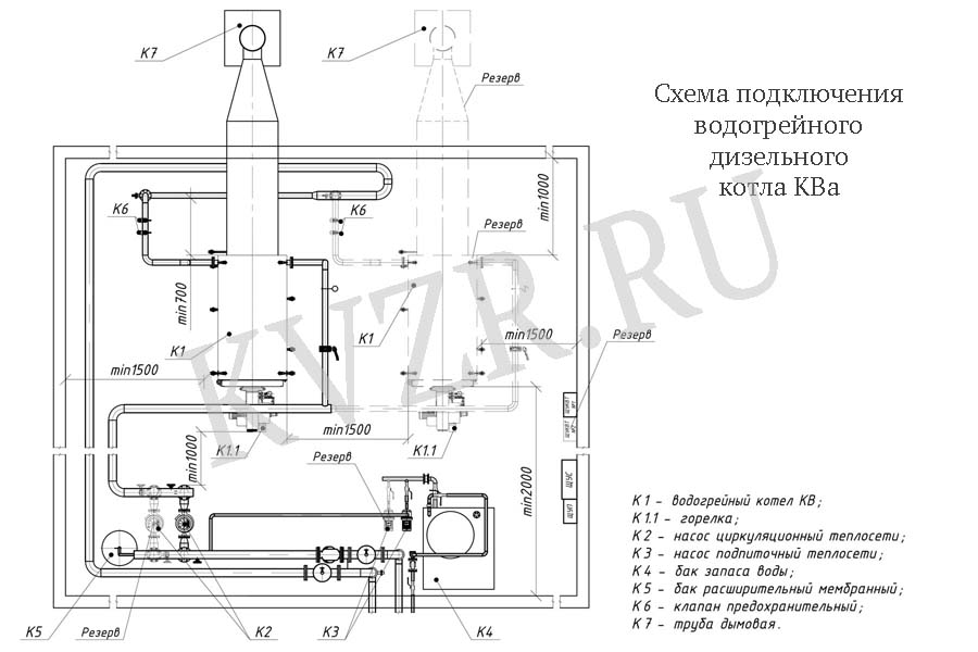 Схема подключения дизельного котла 0.4 МВт
