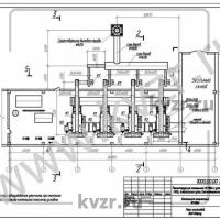 Реконструкция котельной. План газоходов (вид сверху). Л 7