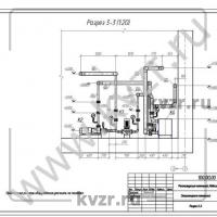 Реконструкция котельной. Разрез 3-3. Л 7